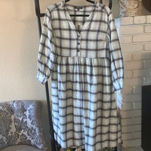 Madewell flannel button-front midi dress size 2P